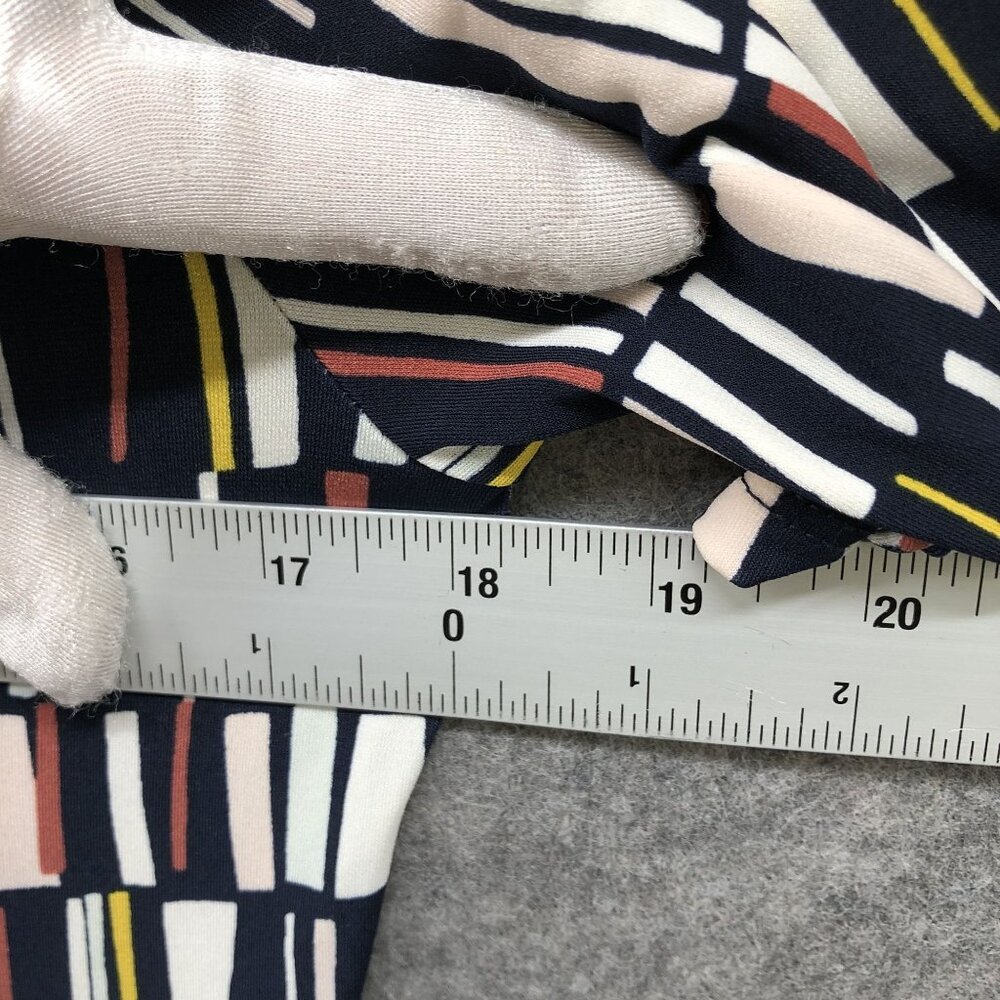 Ann Taylor Petite Short Sleeve Dress SP Jersey Knit Tie Waist Round Neck Printed - Picture 7 of 10